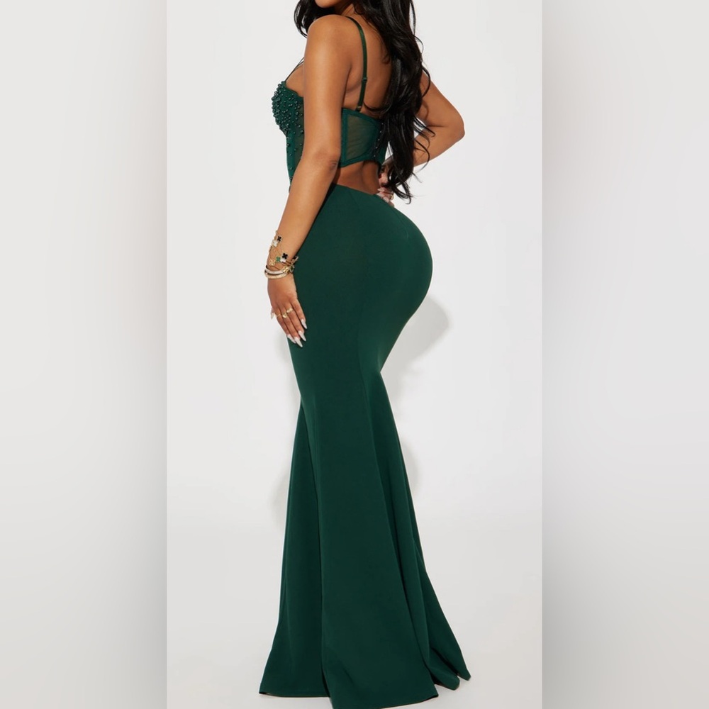 Hunter green maxi gown.  worn once.